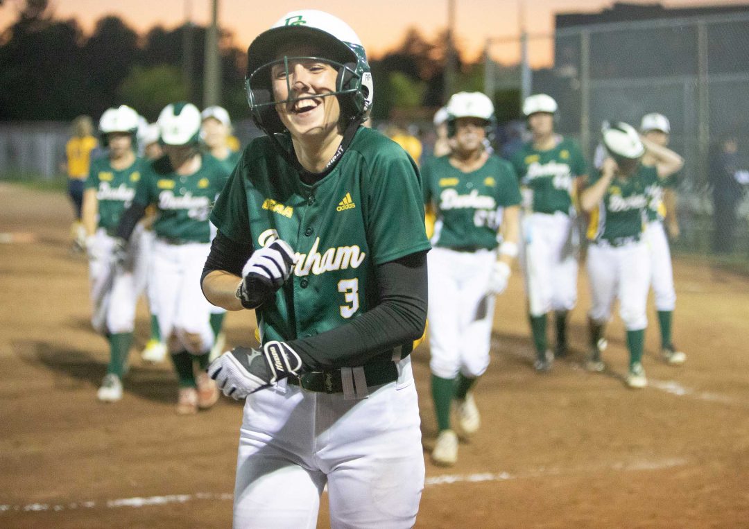 Durham Lords women's softball team during a game on July 12, 2019.