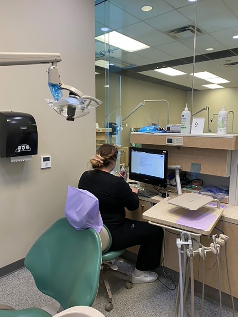 Inside of the clinic has been modified appropriately and spread out, to allow for social distancing. Students are only attending two clinics a week each.