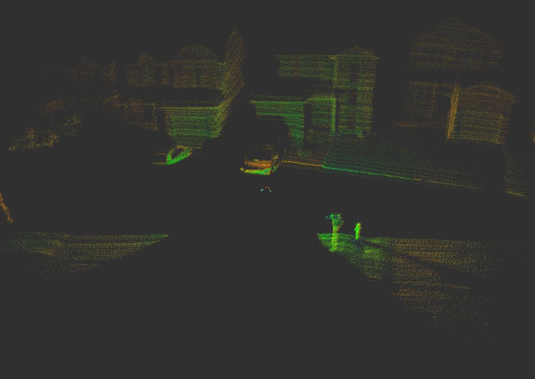 A photo captured from the LIDAR when the light pings off the walls.