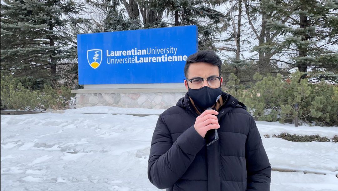 Durham College journalism student Karandeep Singh Oberoi reporting from Laurentian University.