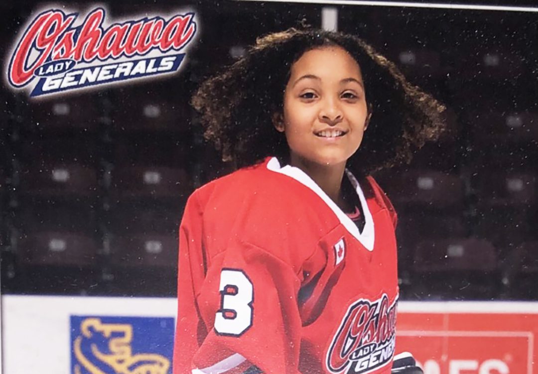 A young Saroya Tinker playing at the Oshawa Generals.