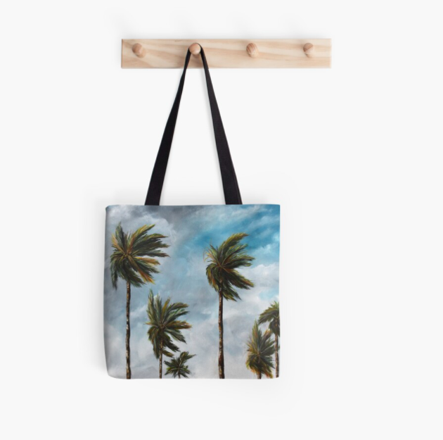 Tote bag with palm tree design, by Katherine Polack