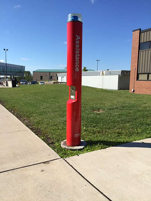 A campus safety assistance area on the north Oshawa campus.