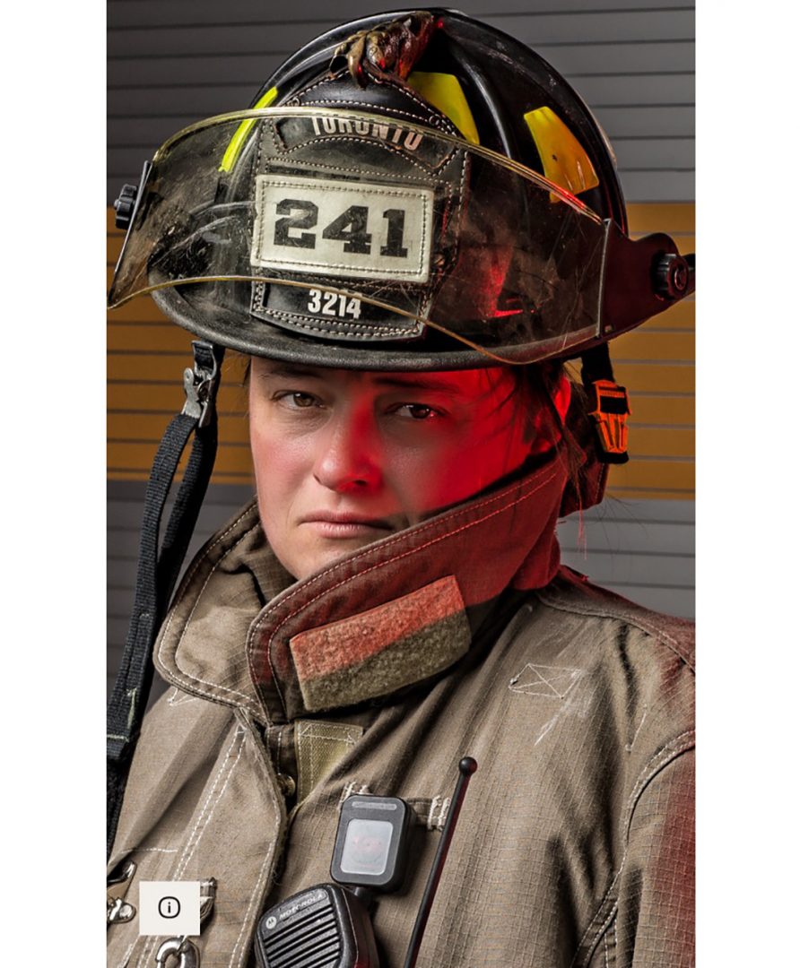 OSHAWA, Ont. (10-14-20210 - Oshawa firefighter Lisa Heeney stares into the camera on Oct. 14, 2021 in Oshawa, Ont. Photo by Lisa Heeney