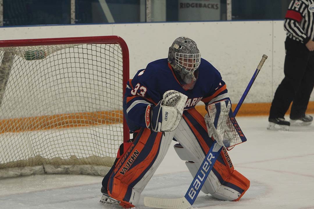 Michael Bullion shares goaltending duties for the Ontario Tech Ridgebacks.