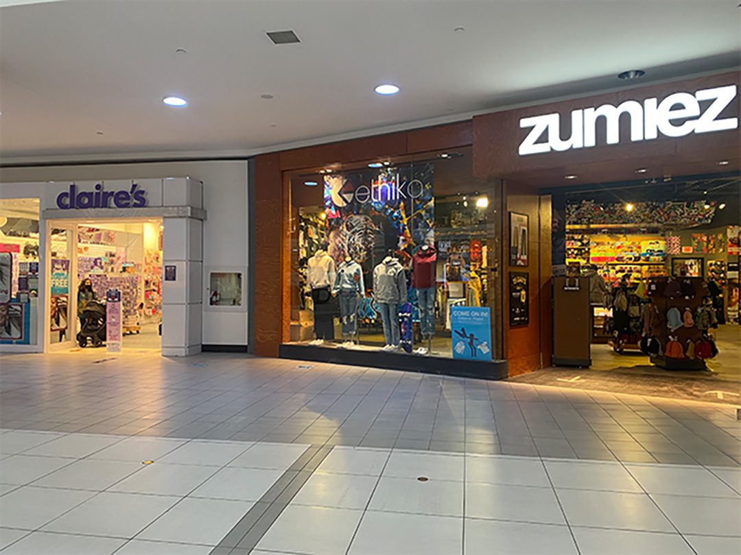Pickering Town Centre stores Zumiez and Claire’s that have changed protocols earlier this month due to COVID-19.