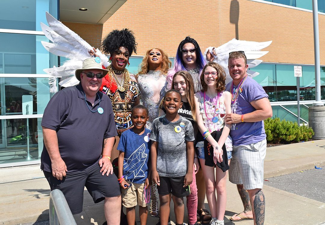 Jake Farr and his family out at a pride event