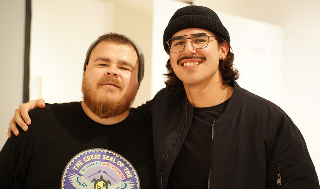 Musician Cale Crowe, left, and guitarist Jordan Mowat, right, were among the performers at the Indigenous Creative Arts Showcase on Oct. 27.