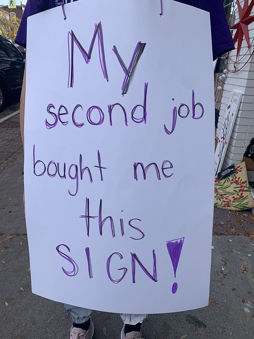 Local CUPE worker walks the picket lines in Bowmanville Ont. on Friday.