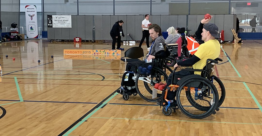 Athletes compete in boccia at the Abilities Centre in Whitby as part of the Ontario Parasport Games.