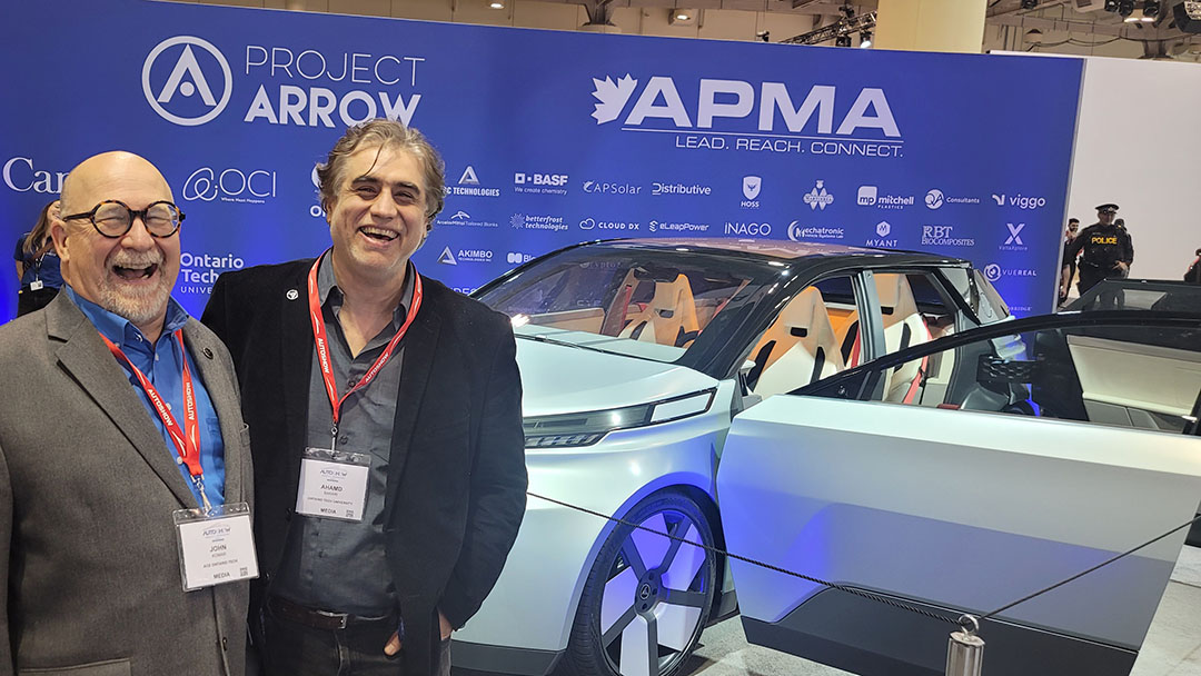 ACE Climatic Wind Tunnel executive director, John Komar (left) and Ahmad Barari, a professor in the Faculty of Engineering and Applied Science (FEAS).