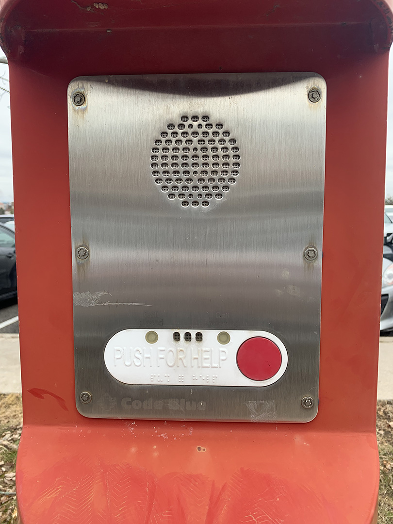 Code Blue stations are equipt with a button that makes a direct call to the security desk.  Security responds every time, even if they are told it is a false alarm.