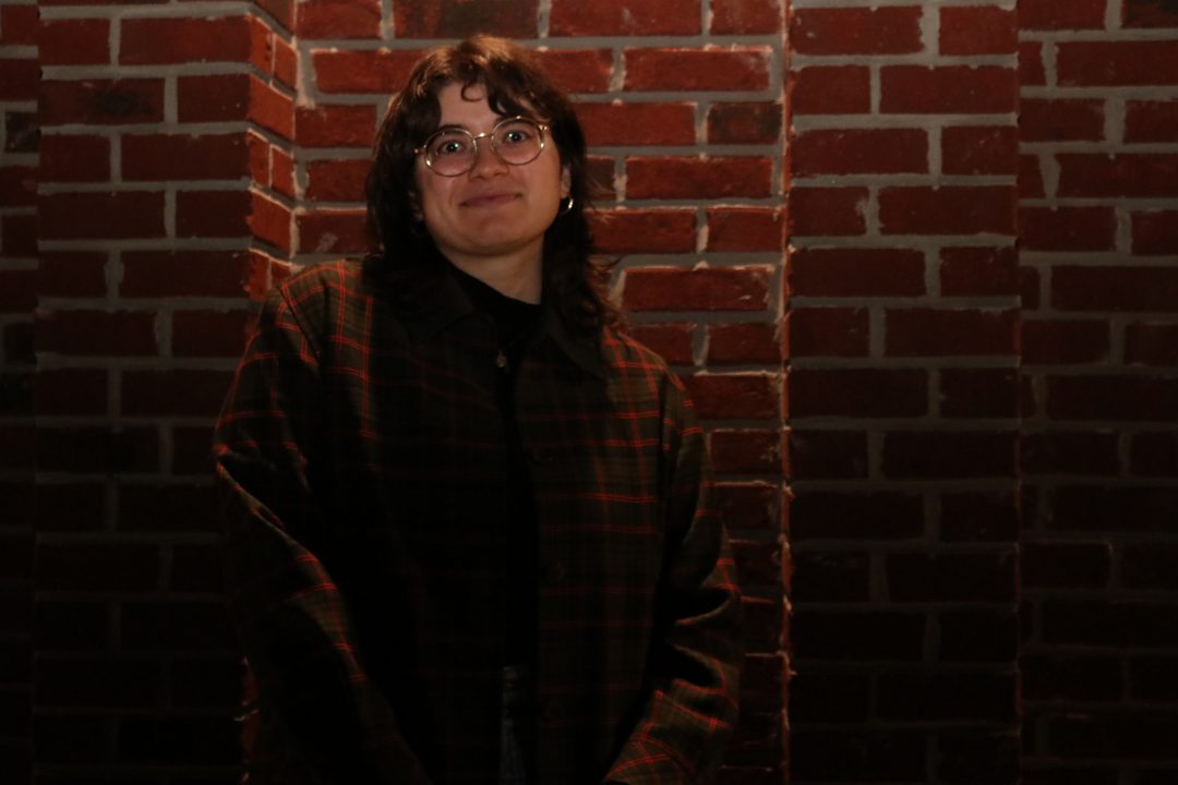 Brigitte Sampogna poses for a portrait outside Tim Hortons, located on Taunton Road, Oshawa, ON. on Oct. 10, 2023. Sampogna is a Whitby based filmmaker.