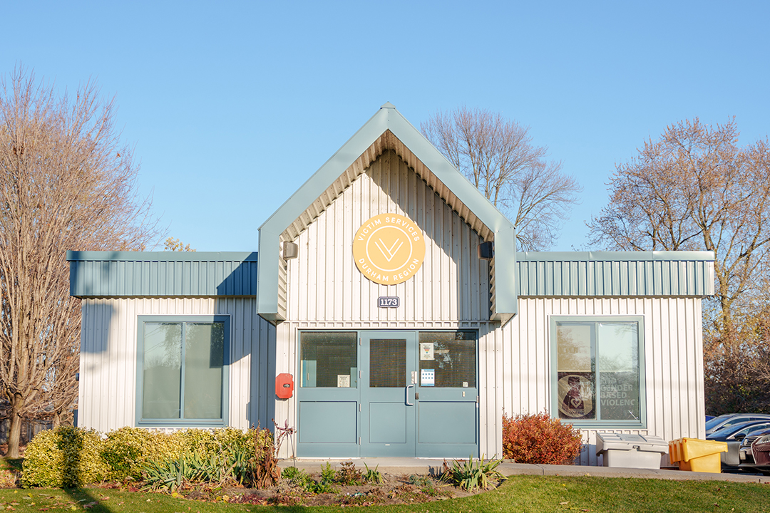 An exterior photo of the Victim Services Durham Region office building in Oshawa, Ont.