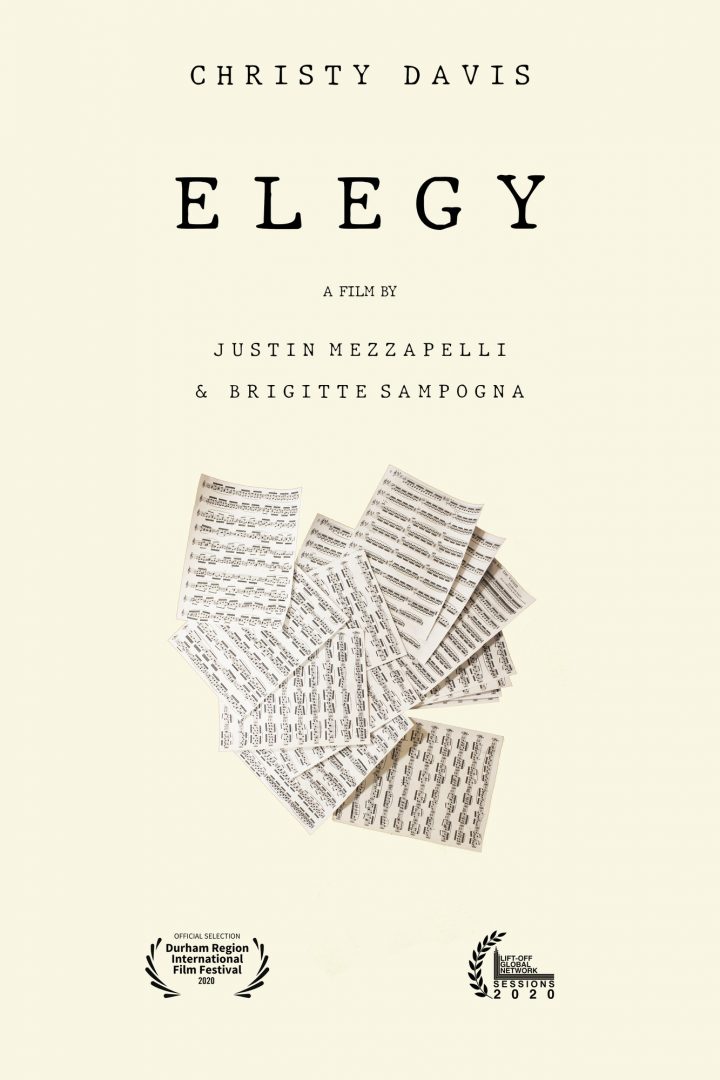 The poster of 'Elegy', a short film directed by Justin Mezzapelli and Brigitte Sampogna, which was selected in Durham Region International Film Festival (DRIFF) in 2020. The movie was made in a span of four months by Mezzapelli and Sampogna, as a part of a school assignment.