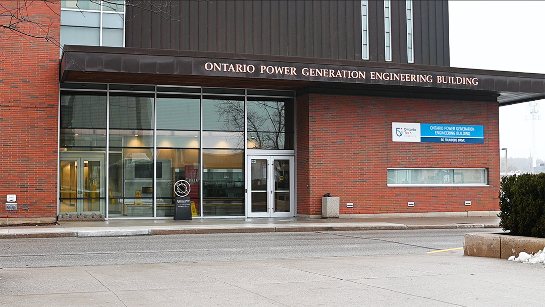 The entrance to the Ontario Power Generation Building.