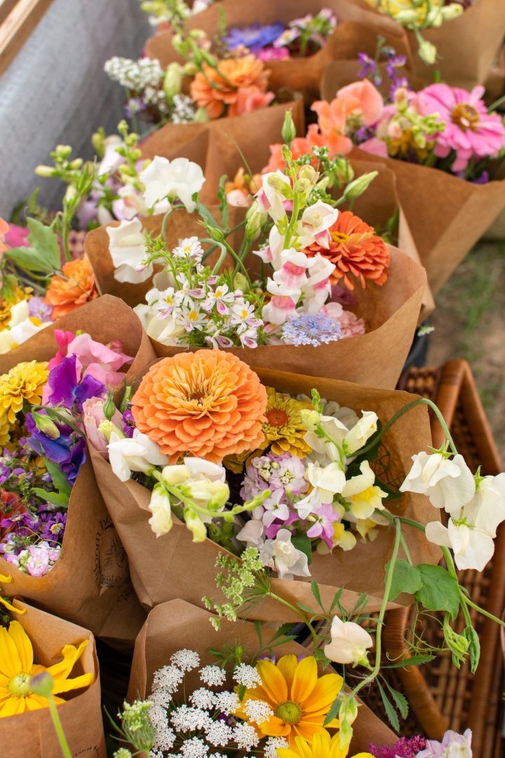 Heather Moran's bouquets that she brought to the Toronto Flower Market, Ont.