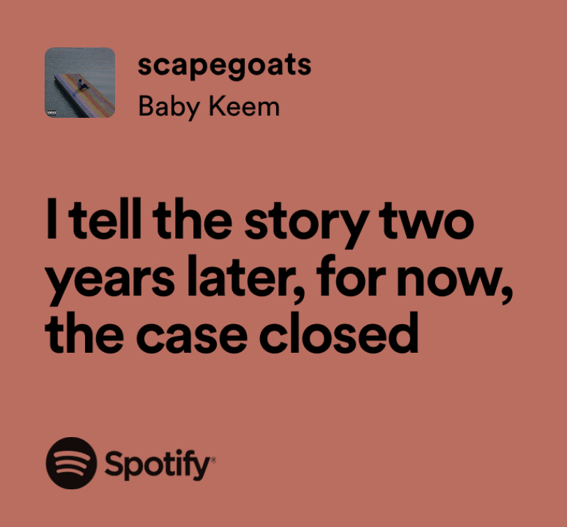 Lyrics from "scapegoats" -Baby Keem