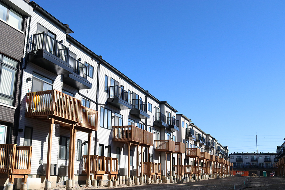 Conlin Westbound, Riverton, new housing town complex in the final stages of construction in autumn on Oct. 18, 2024.