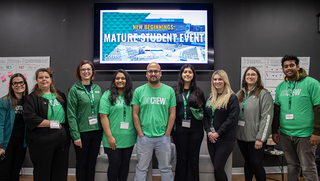 The team from the Student Development office and the panel of mature students who spoke at the mature student event.