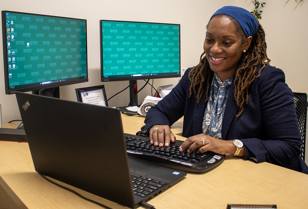 Sadie K. Goddard-Durant, director of Durham College’s Office of Equity, Diversity and Inclusion, moderated the Social Justice Week event on Jan. 21. The Zoom session focused on how to be an accomplice for racialized women in the workplace.