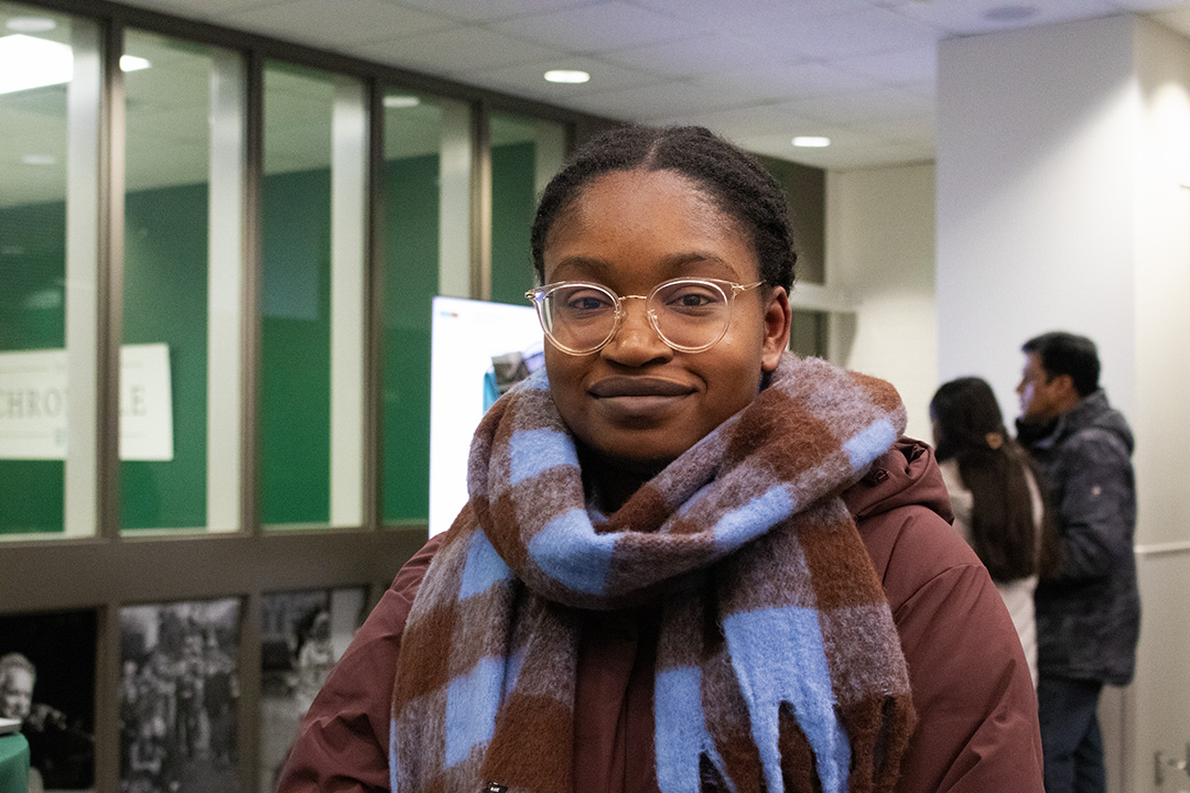 Aphiah McIntosh, a prospective Digital Media Management student can be seen posing for the camera.