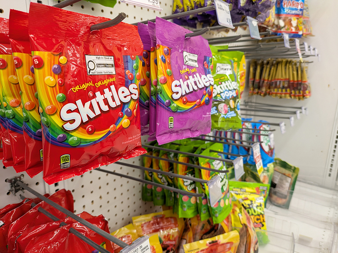 Rows of candy in a Shoppers Drug Mart store.