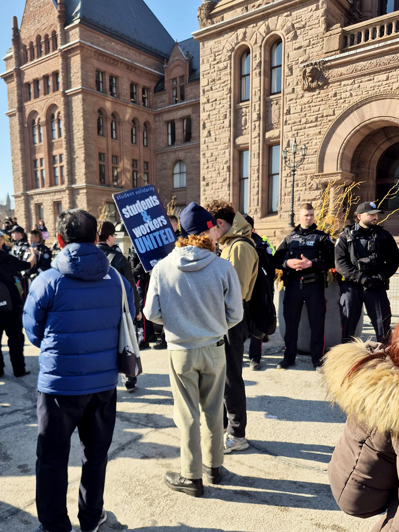 Students and workers against austerity demonstration at Queens Park